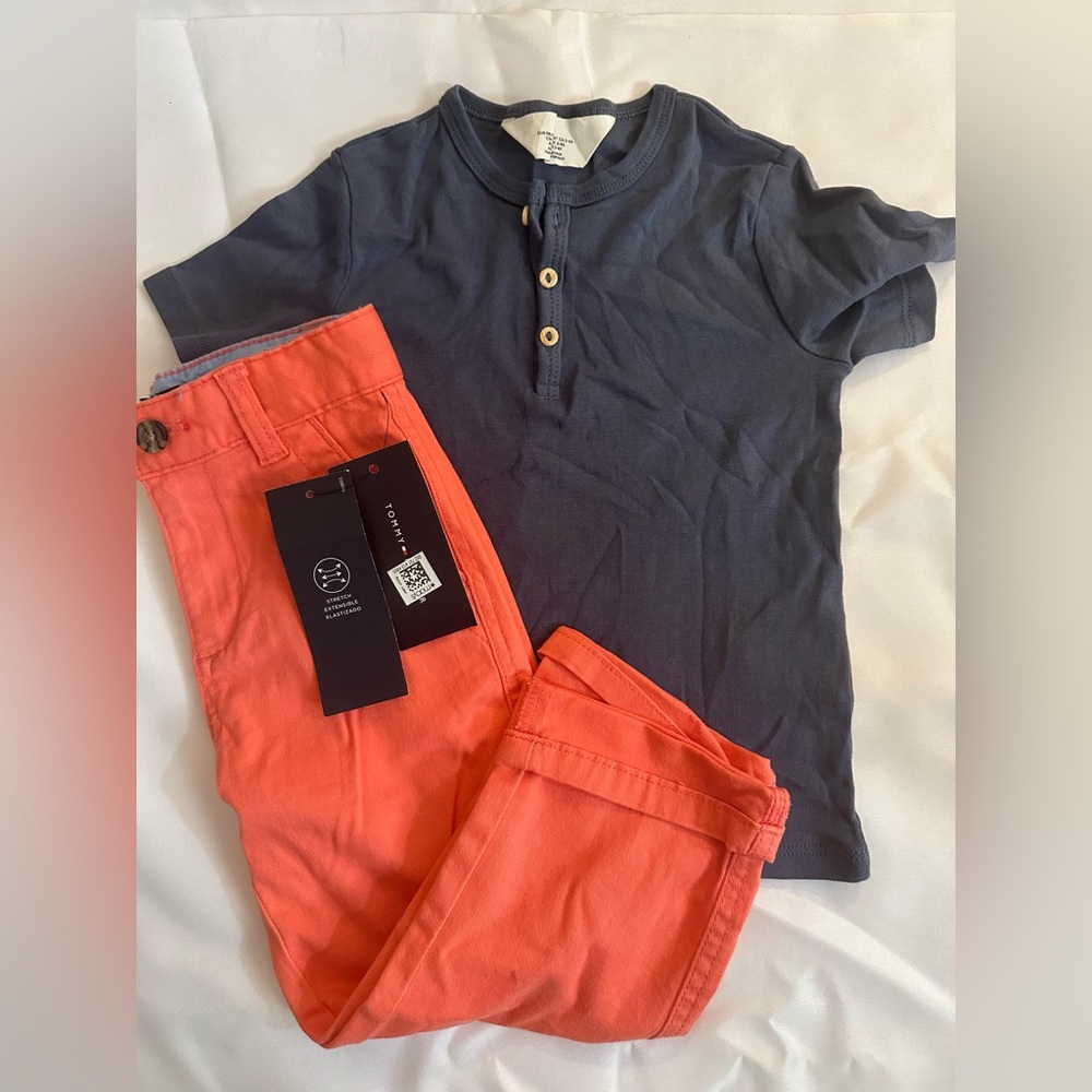 Tommy Hilfiger Vibrant Coral and Blue Apparel sz 3T